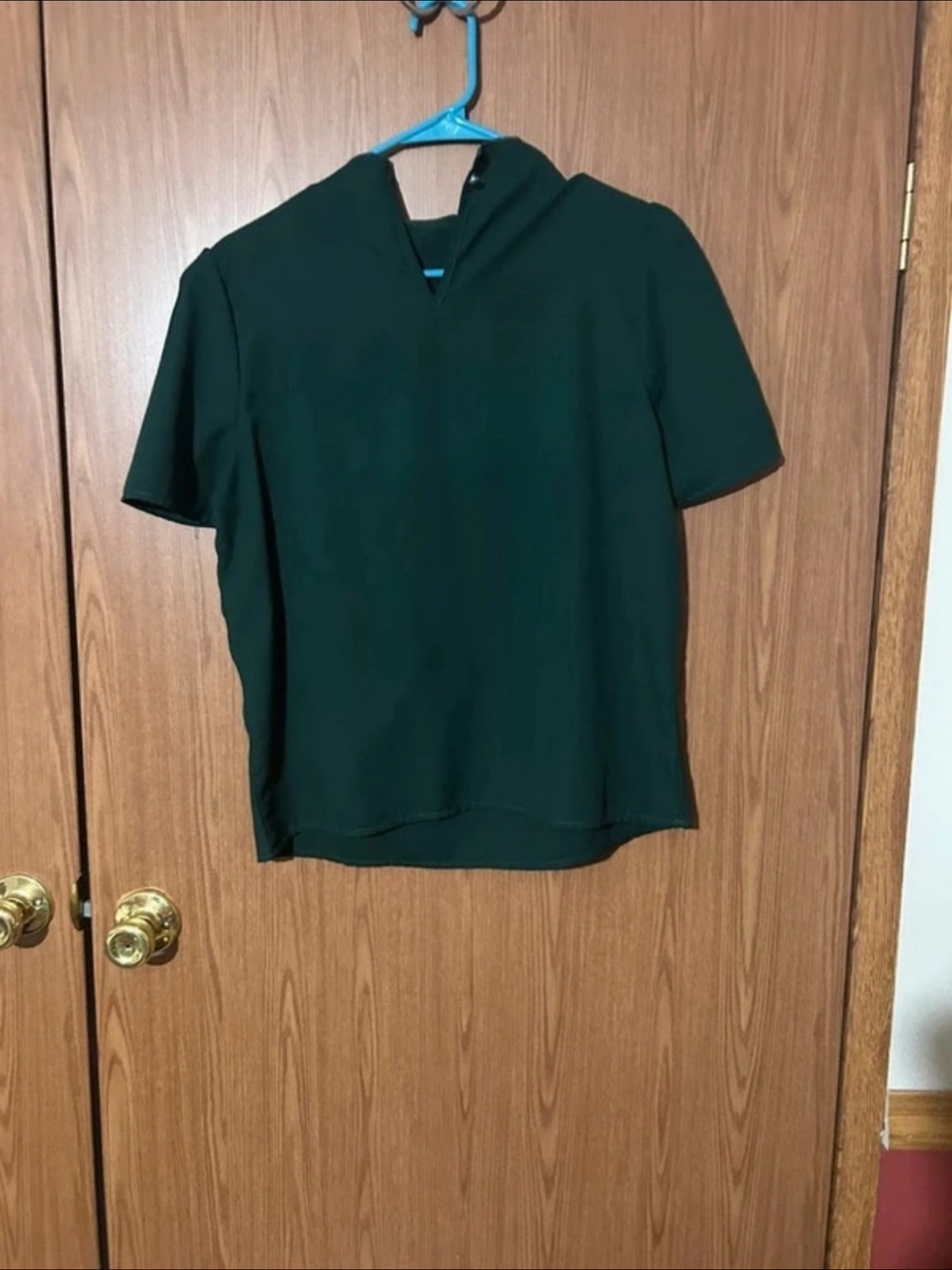 Short Sleeve Blouse in Green Like New